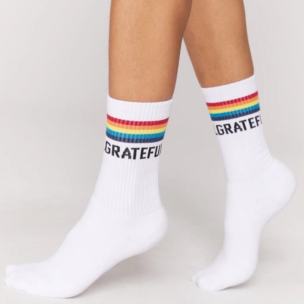 NWT Spiritual Gangster Grateful Rainbow Socks